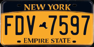 NY license plate FDV7597