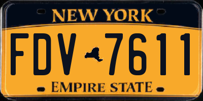NY license plate FDV7611