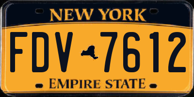 NY license plate FDV7612
