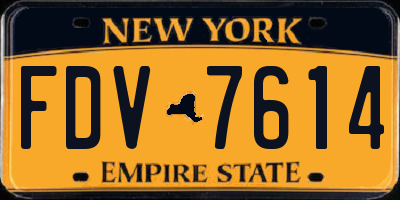 NY license plate FDV7614
