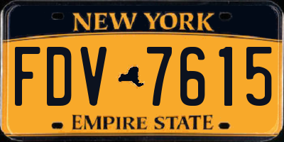 NY license plate FDV7615