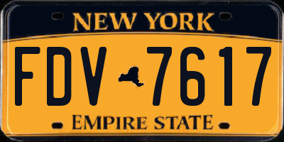 NY license plate FDV7617
