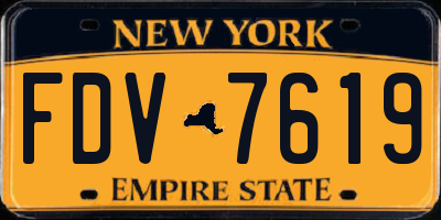NY license plate FDV7619