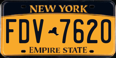 NY license plate FDV7620