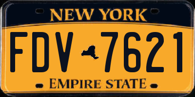 NY license plate FDV7621