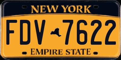 NY license plate FDV7622