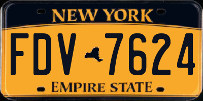 NY license plate FDV7624