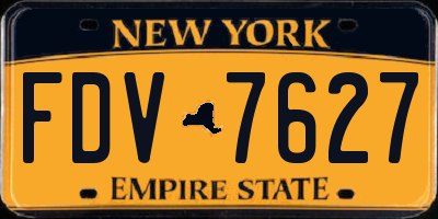 NY license plate FDV7627