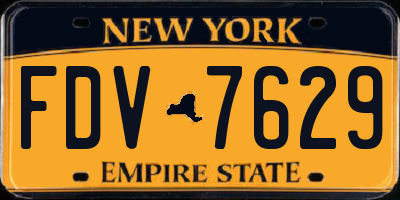 NY license plate FDV7629