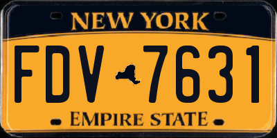 NY license plate FDV7631