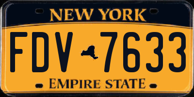 NY license plate FDV7633
