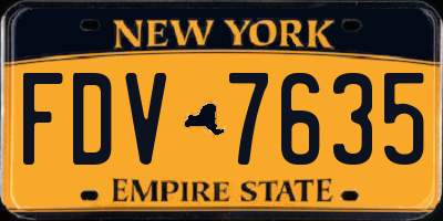 NY license plate FDV7635