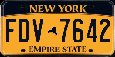 NY license plate FDV7642