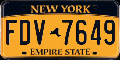 NY license plate FDV7649