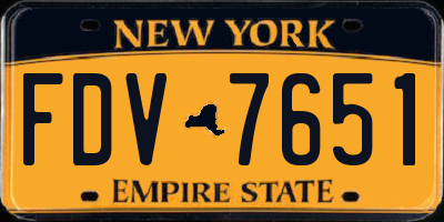 NY license plate FDV7651