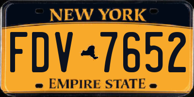 NY license plate FDV7652