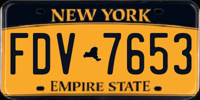 NY license plate FDV7653