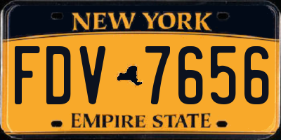 NY license plate FDV7656