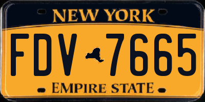 NY license plate FDV7665