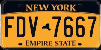 NY license plate FDV7667