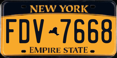 NY license plate FDV7668