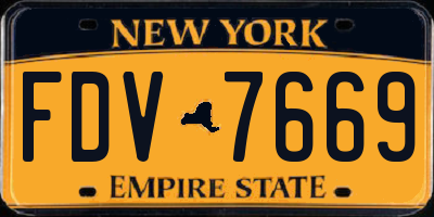 NY license plate FDV7669