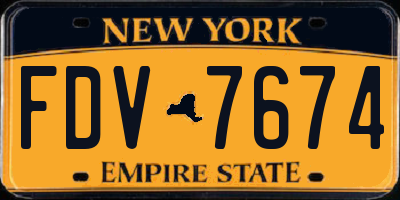 NY license plate FDV7674