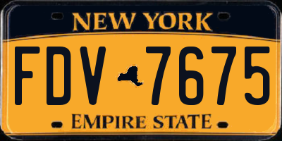 NY license plate FDV7675