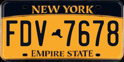NY license plate FDV7678