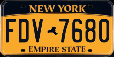 NY license plate FDV7680