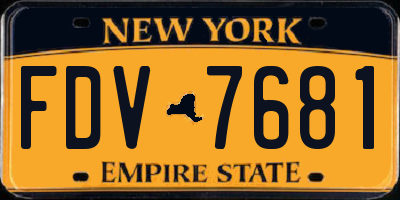 NY license plate FDV7681