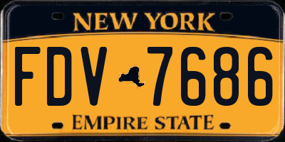 NY license plate FDV7686