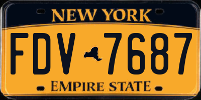 NY license plate FDV7687