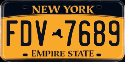 NY license plate FDV7689