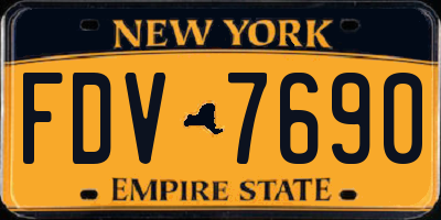NY license plate FDV7690