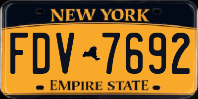 NY license plate FDV7692