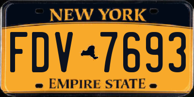 NY license plate FDV7693