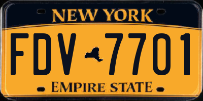NY license plate FDV7701