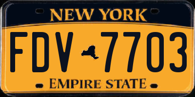 NY license plate FDV7703