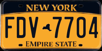 NY license plate FDV7704