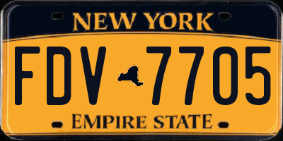 NY license plate FDV7705