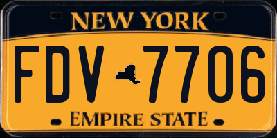 NY license plate FDV7706