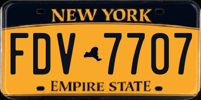 NY license plate FDV7707