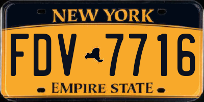 NY license plate FDV7716