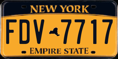 NY license plate FDV7717