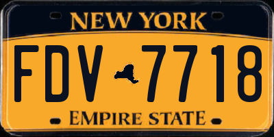 NY license plate FDV7718