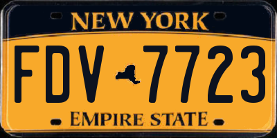NY license plate FDV7723