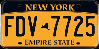 NY license plate FDV7725