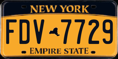 NY license plate FDV7729