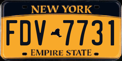 NY license plate FDV7731